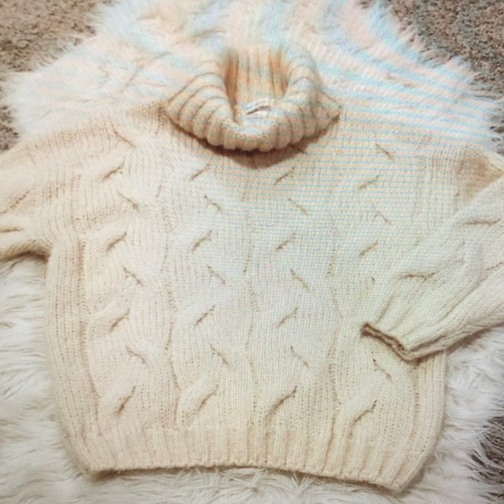 Cozy Cream Cable Knit Turtleneck Sweater